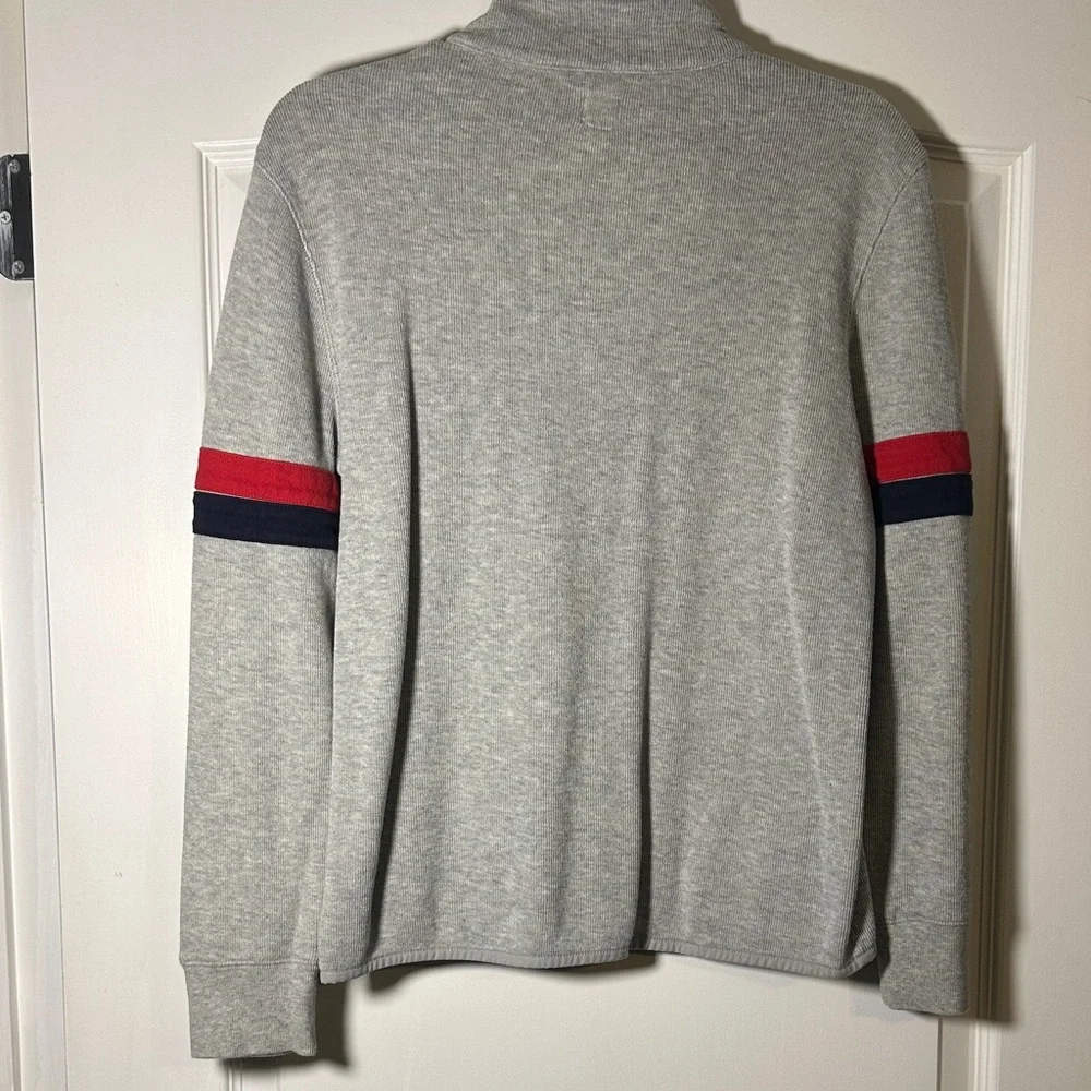 GAP Kids 1969 Quarter Zip Pullover Boys XXL 13–14 Gray Red Blue